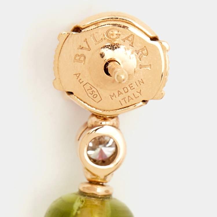 Pre Owned Bvlgari Divissima Multi Gemstone 18k Rose Gold Earrings