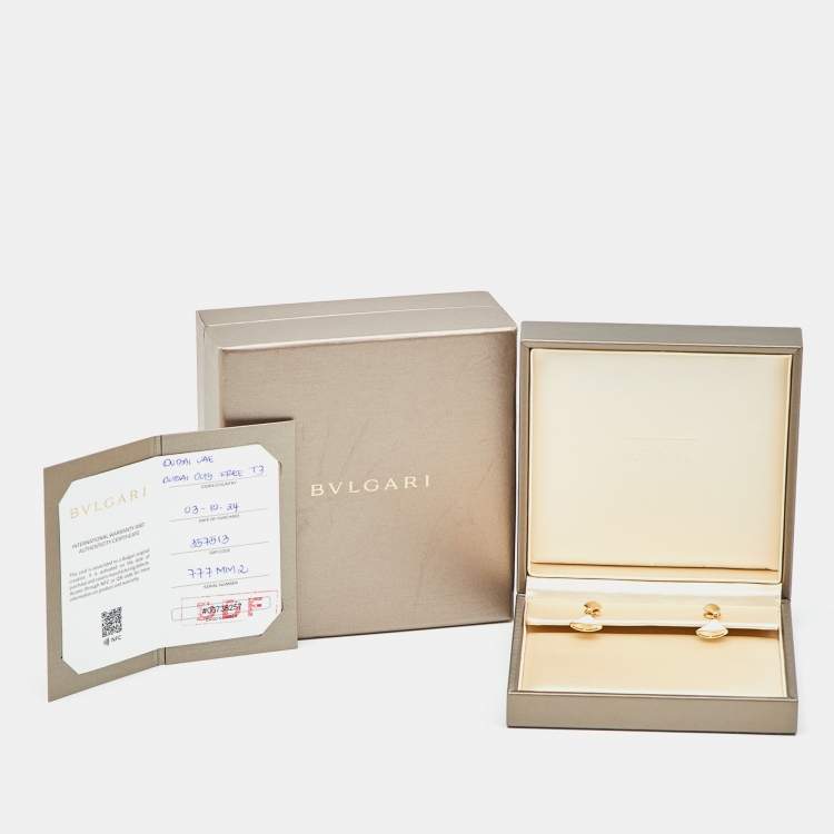 Pre Owned Bvlgari Divas' Dream Mother of Pearl Diamonds 18k Yellow Gold Earrings