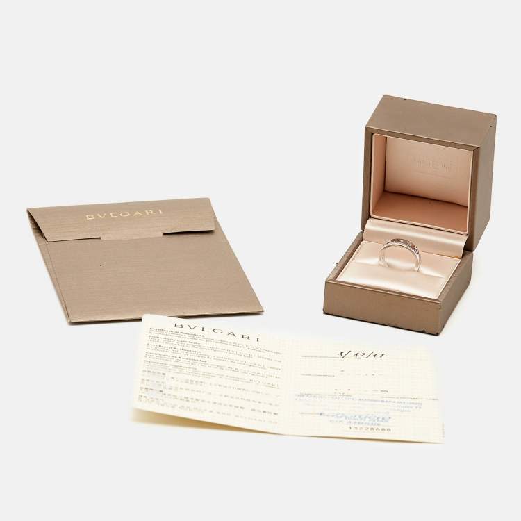 Pre Owned Bvlgari Roman Sorbets Multi Gemstones 18k White Gold Ring Size 54