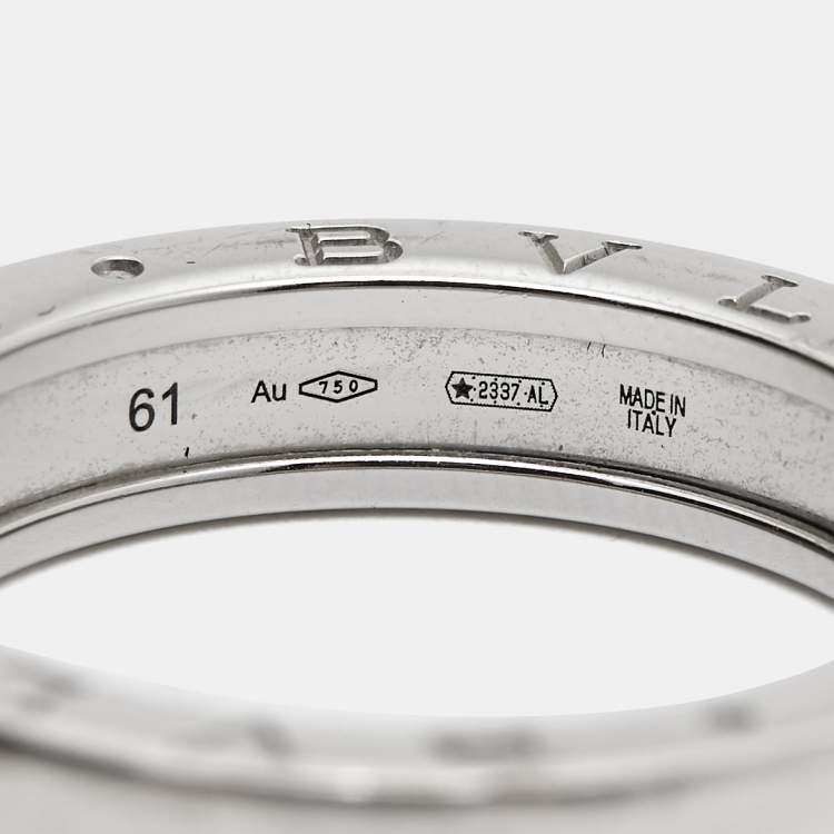 Pre Owned Bvlgari B.Zero1 1-Band 18k White Gold Ring Size 61