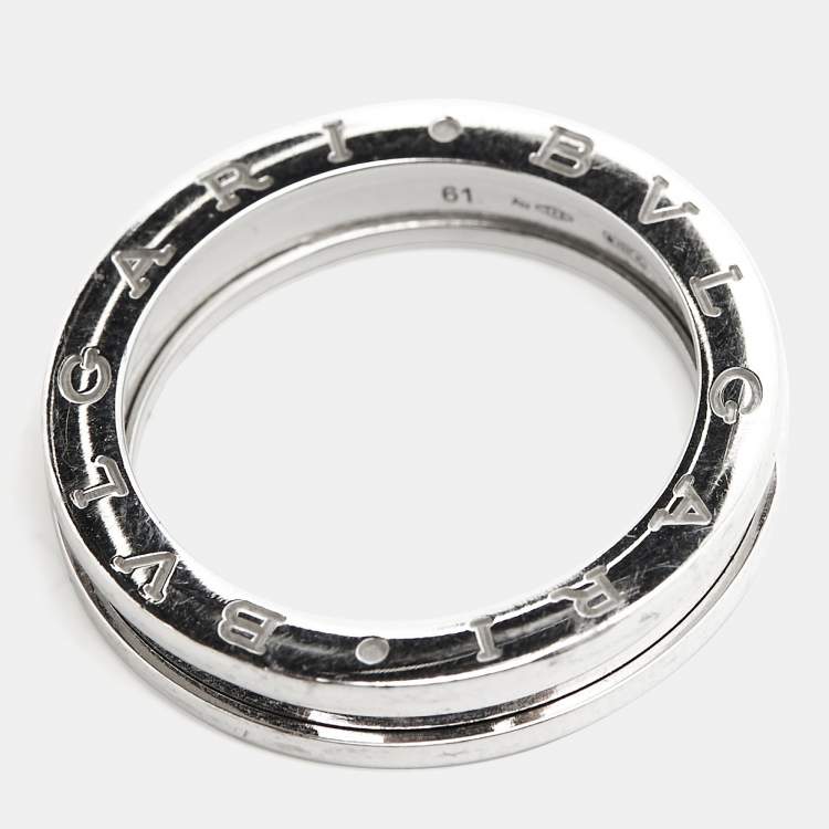Pre Owned Bvlgari B.Zero1 1-Band 18k White Gold Ring Size 61