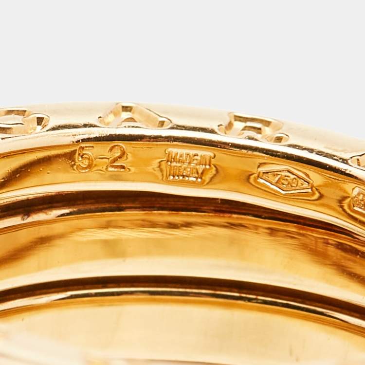 Pre Owned Bvlgari B.zero1 4 Band 18k Yellow Gold Ring Size 52
