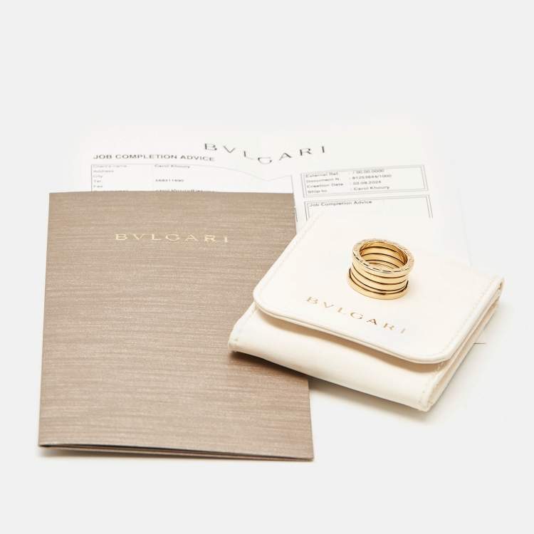 Pre Owned Bvlgari B.zero1 4 Band 18k Yellow Gold Ring Size 52