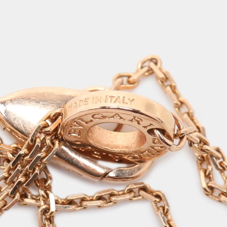 Pre Owned Bvlgari Divas’ Dream Mother of Pearl 18K Rose Gold Charm Bracelet SM