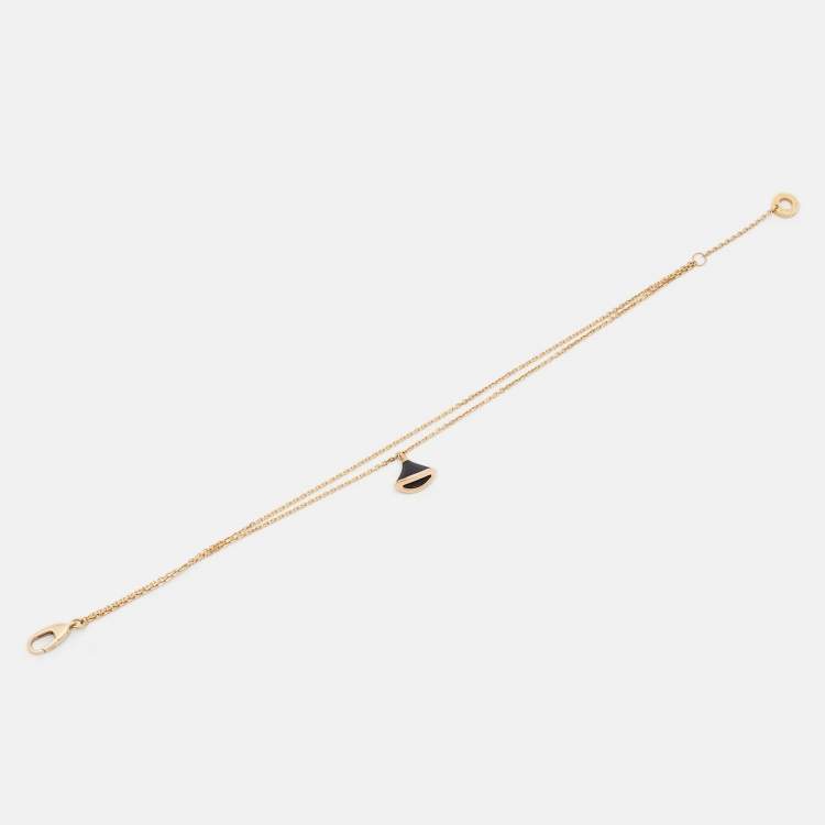 Pre Owned Bvlgari Divas' Dream Onyx 18k Rose Gold Bracelet M/L