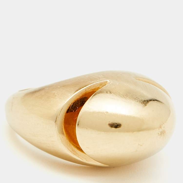 Pre Owned Bvlgari Cabochon 18kt Yellow Gold Ring Size 55