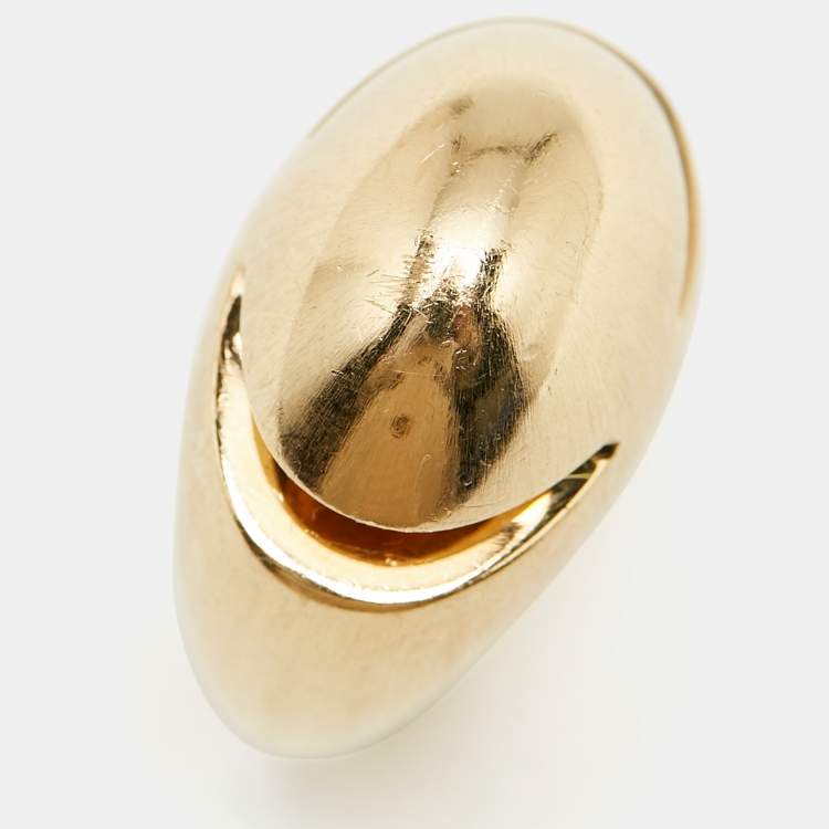 Pre Owned Bvlgari Cabochon 18kt Yellow Gold Ring Size 55