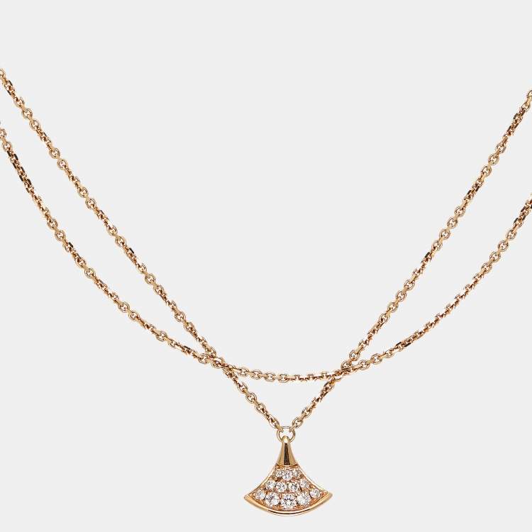 Pre Owned Bvlgari Divas' Dream Diamond 18k Rose Gold Bracelet SM