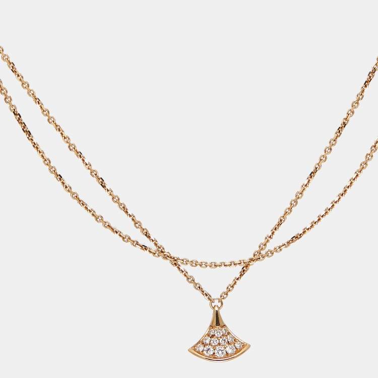Pre Owned Bvlgari Divas' Dream Diamond 18k Rose Gold Bracelet SM