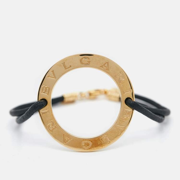 Pre Owned Bvlgari Bvlgari Circle 18k Yellow Gold Cord Bracelet