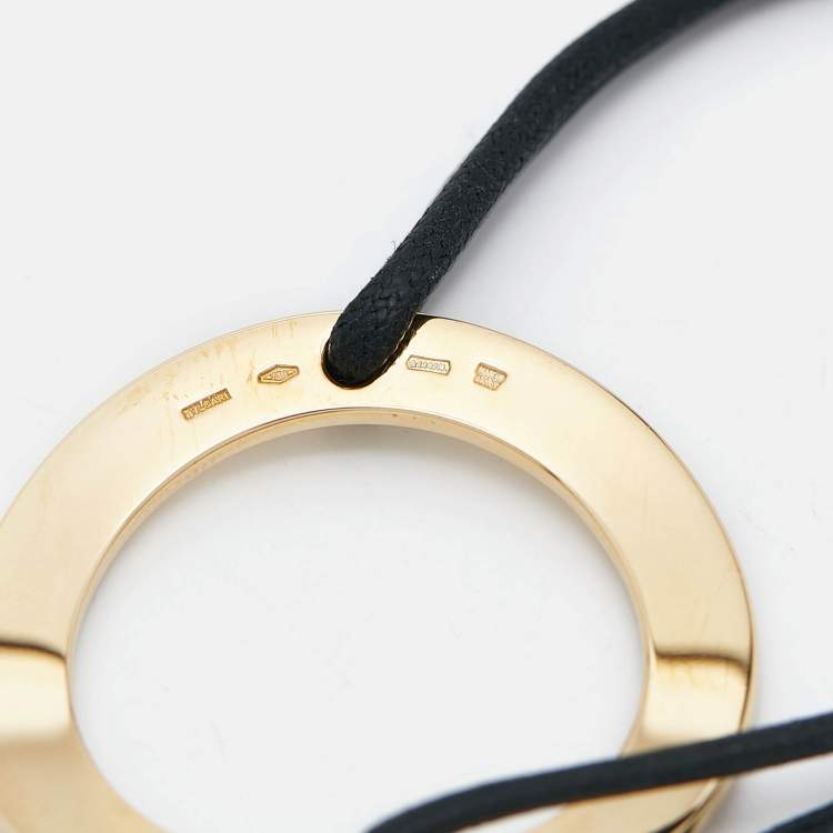 Pre Owned Bvlgari Bvlgari Circle 18k Yellow Gold Cord Bracelet