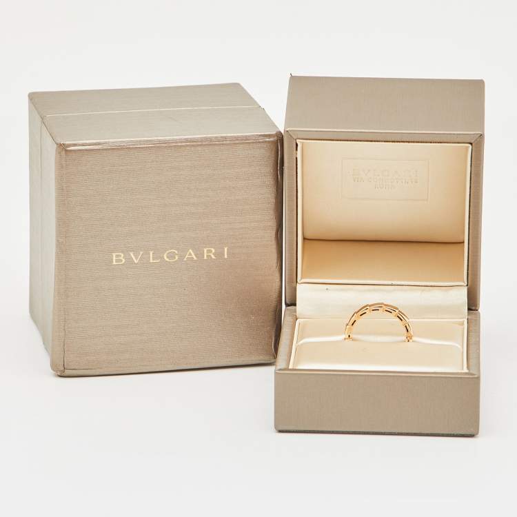 Pre Owned Bvlgari Serpenti Viper 18k Rose Gold Band Ring Size 51