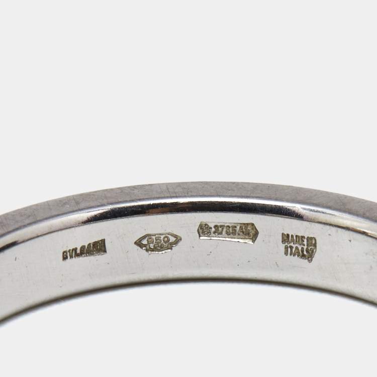 Pre Owned Bvlgari MarryMe Diamonds Platinum Wedding Band Ring Size 55