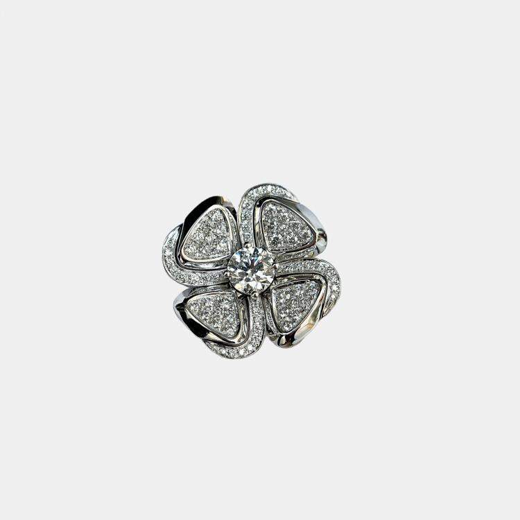 Pre Owned Bvlgari 18K White Gold Diamond Fiorever Bracelet 
