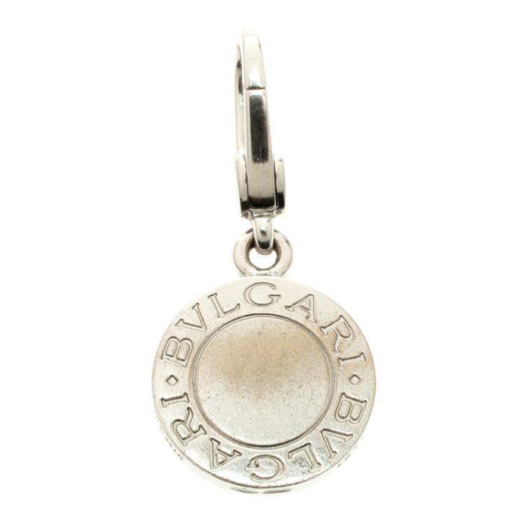 Pre Owned Bvlgari Lapis Lazuli 18K White Gold Pendant Charm