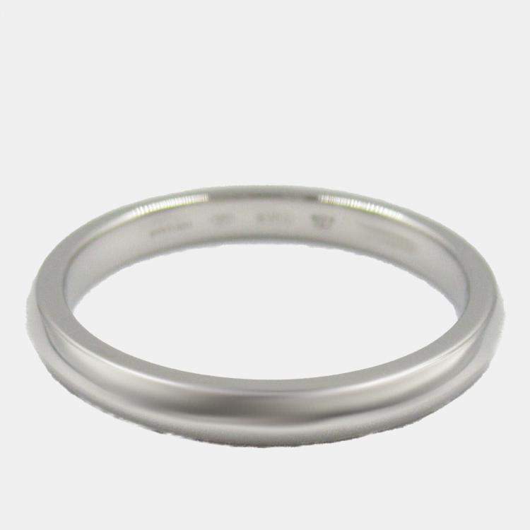 Pre Owned Bvlgari Platinum Fedi Band Ring EU 60