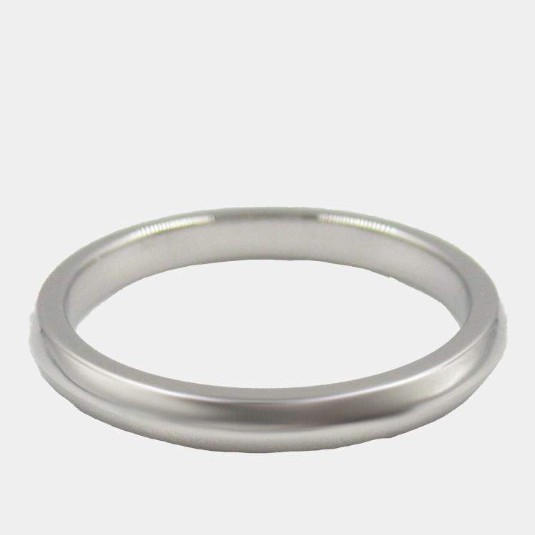 Pre Owned Bvlgari Platinum Fedi Band Ring EU 60