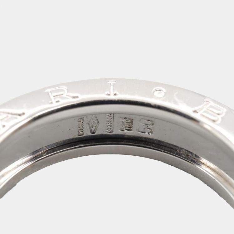 Pre Owned Bvlgari 18K White Gold B.Zero1 Band Ring EU 50