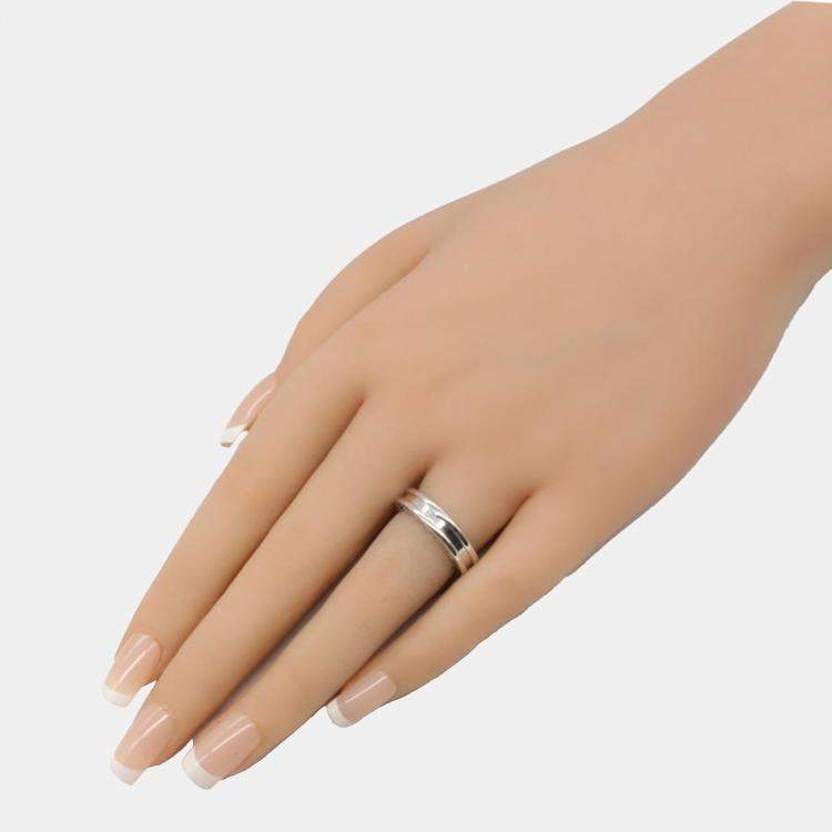 Pre Owned Bvlgari 18K White Gold B.Zero1 Band Ring EU 50