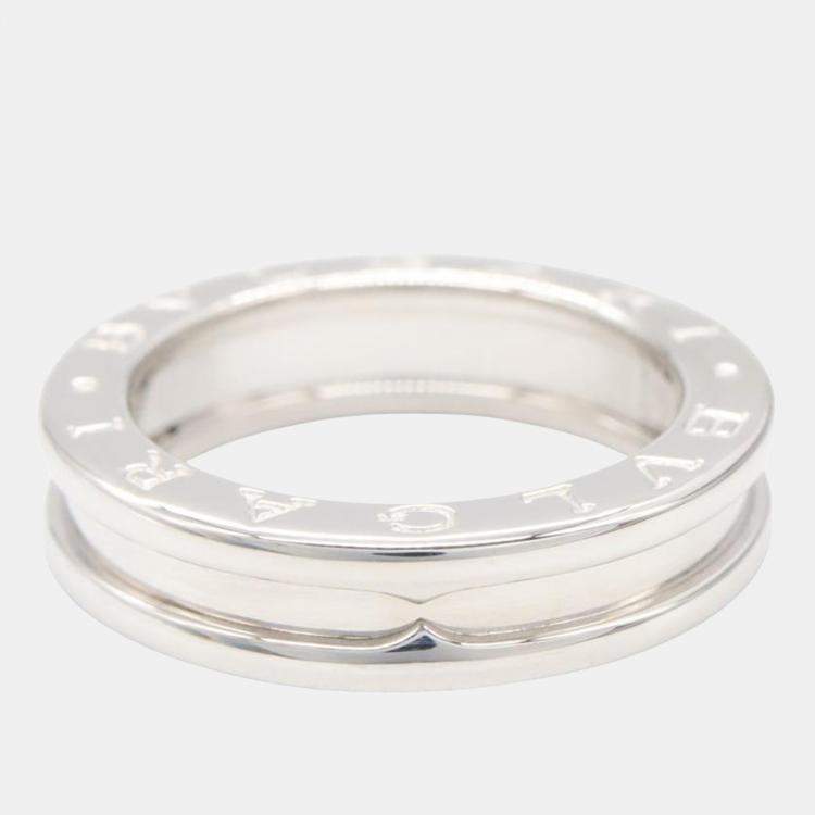 Pre Owned Bvlgari 18K White Gold B.Zero1 Band Ring EU 50
