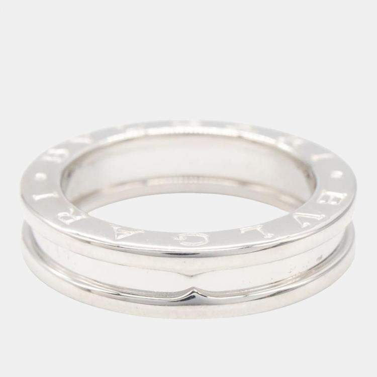 Pre Owned Bvlgari 18K White Gold B.Zero1 Band Ring EU 50