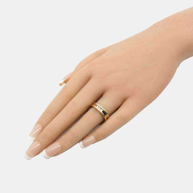 Pre Owned Bvlgari 18K Rose Gold B.Zero1 Band Ring EU 48
