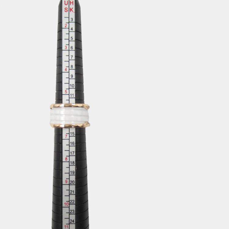 Pre Owned Bvlgari 18K Rose Gold and Ceramic B.Zero1 Band Ring EU 53