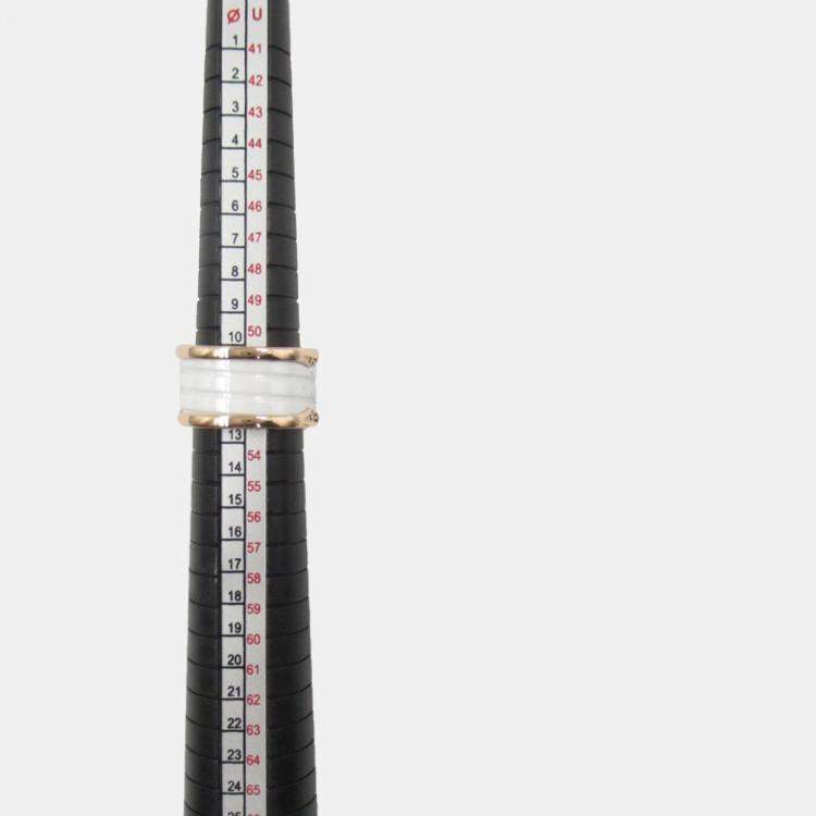 Pre Owned Bvlgari 18K Rose Gold and Ceramic B.Zero1 Band Ring EU 53
