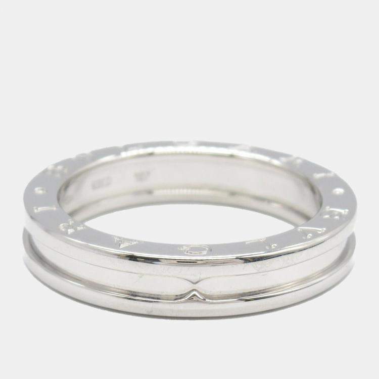 Pre Owned Bvlgari 18K White Gold B.Zero1 Band Ring EU 60