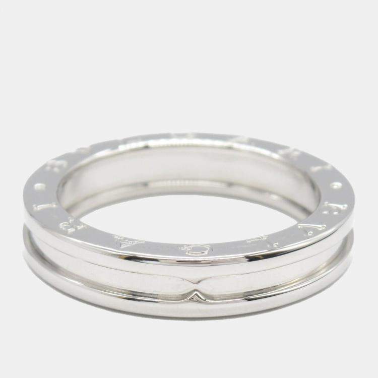 Pre Owned Bvlgari 18K White Gold B.Zero1 Band Ring EU 60