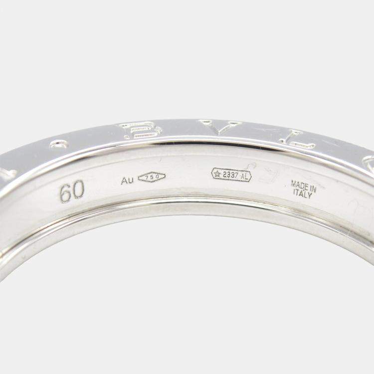 Pre Owned Bvlgari 18K White Gold B.Zero1 Band Ring EU 60