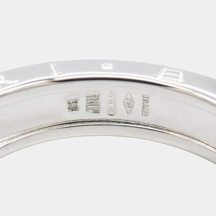 Pre Owned Bvlgari 18K White Gold B.Zero1 Band Ring EU 58