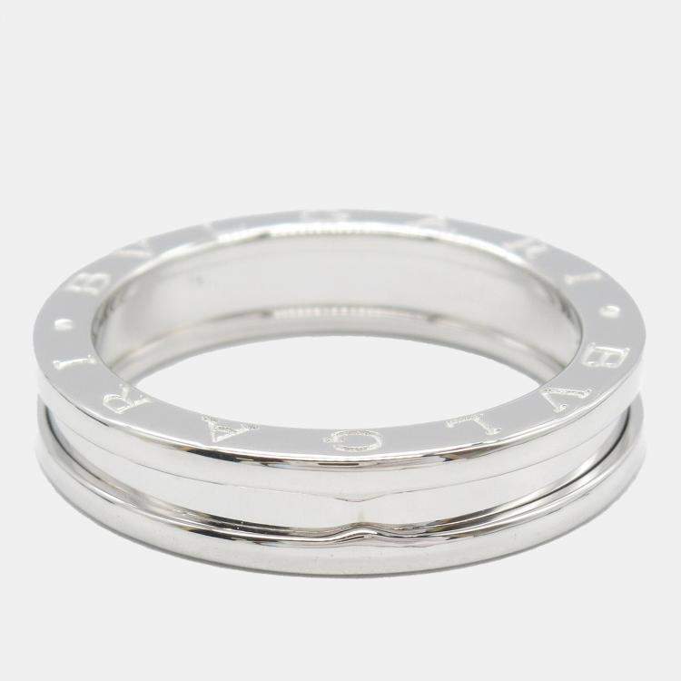 Pre Owned Bvlgari 18K White Gold B.Zero1 Band Ring EU 58