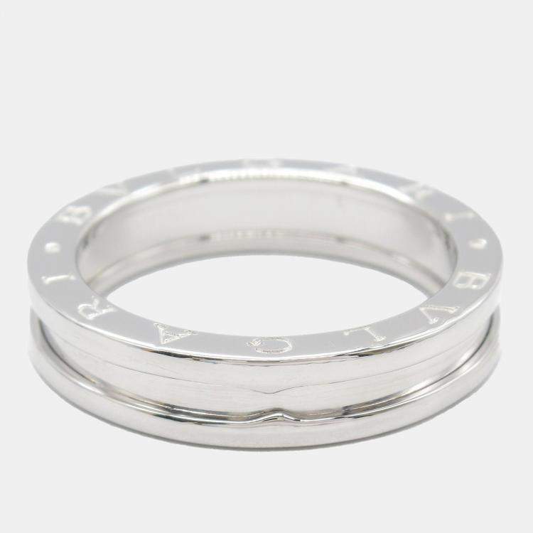 Pre Owned Bvlgari 18K White Gold B.Zero1 Band Ring EU 58