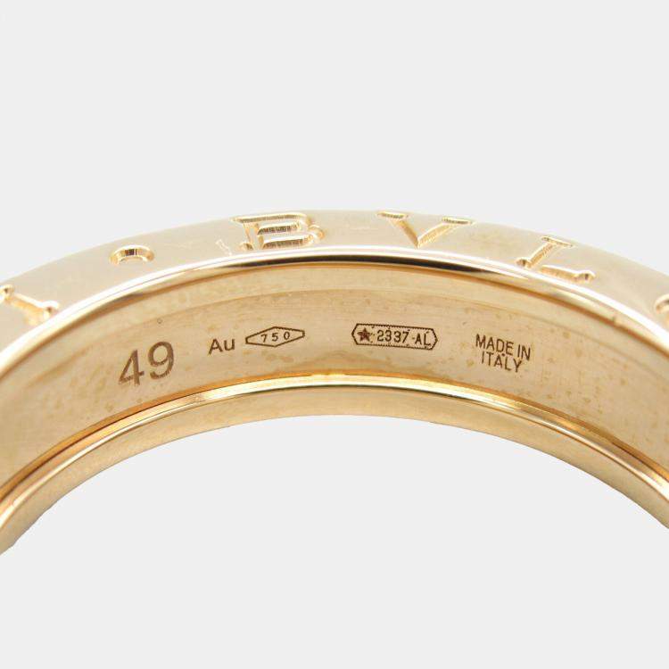 Pre Owned Bvlgari 18K Rose Gold B.Zero1 Band Ring EU 49