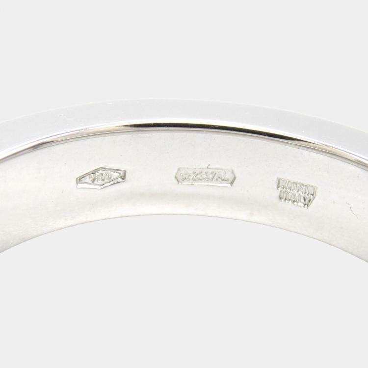 Pre Owned Bvlgari 18K White Gold and Diamond Bvlgari Bvlgari Band Ring EU 51