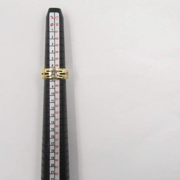 Pre Owned Bvlgari 18K Yellow Gold Parentesi Band Ring EU 48