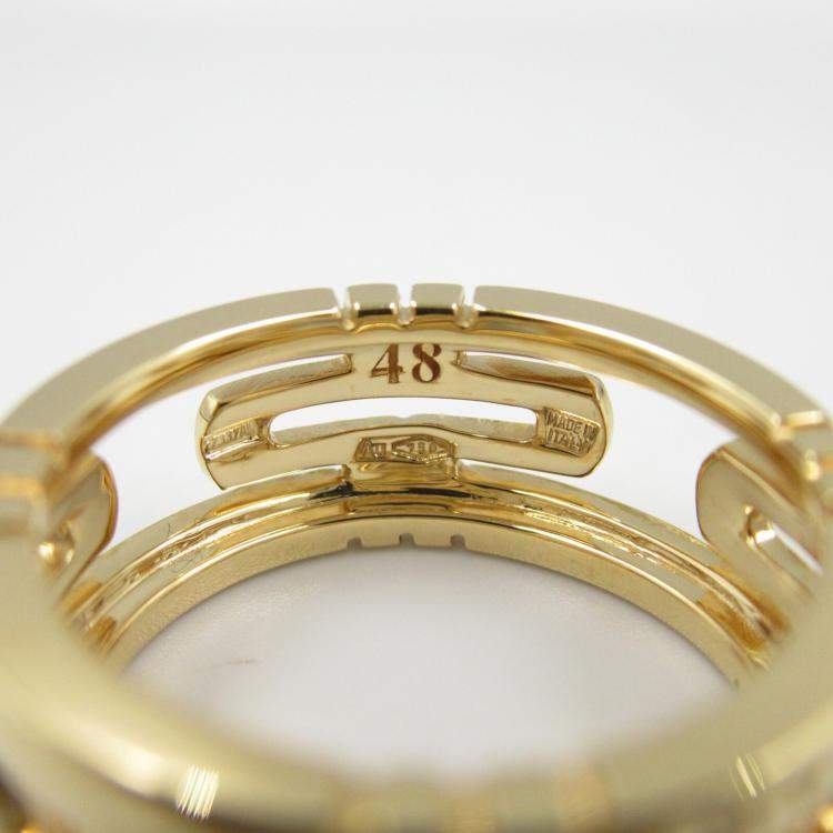 Pre Owned Bvlgari 18K Yellow Gold Parentesi Band Ring EU 48