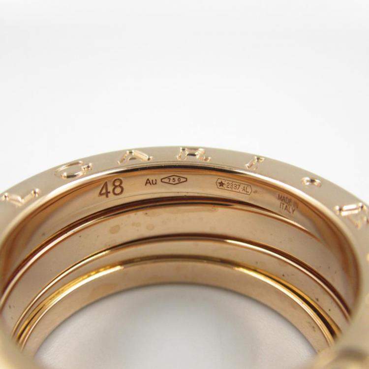 Pre Owned Bvlgari 18K Rose Gold B.Zero1 Band Ring EU 48