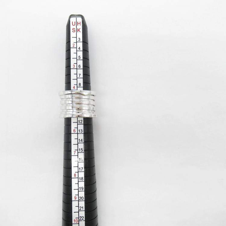 Pre Owned Bvlgari 18K White Gold B.Zero1 Band Ring EU 50