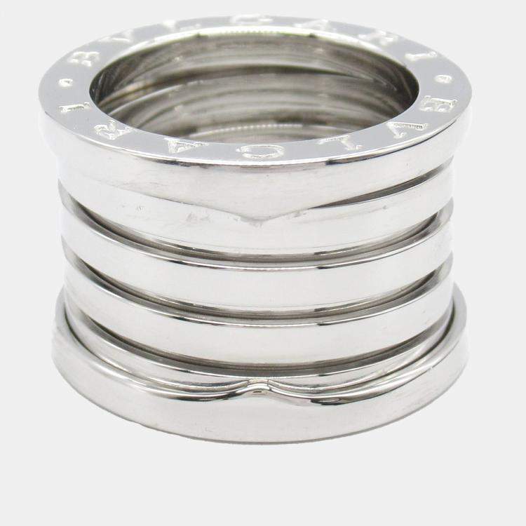 Pre Owned Bvlgari 18K White Gold B.Zero1 Band Ring EU 50