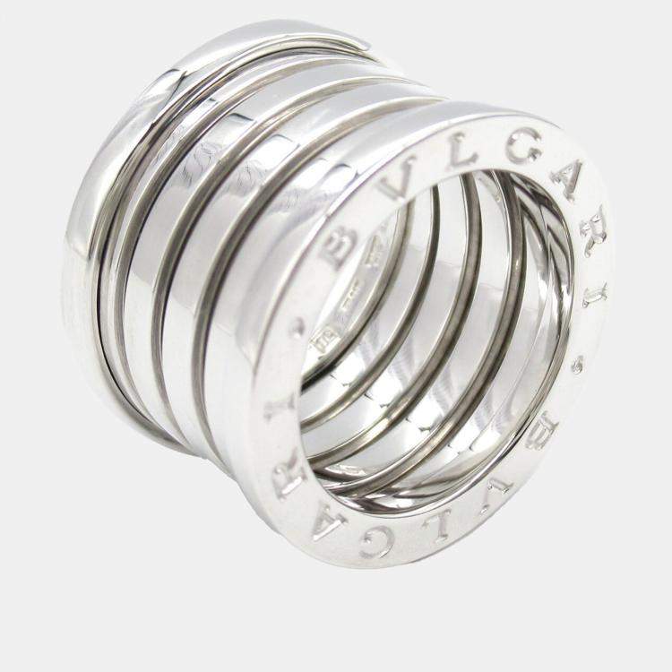Pre Owned Bvlgari 18K White Gold B.Zero1 Band Ring EU 50