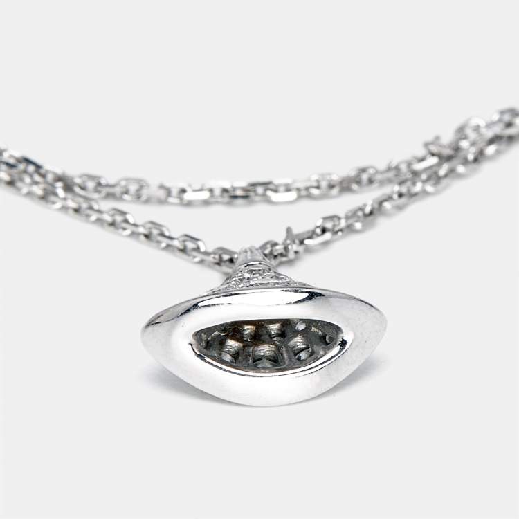Pre Owned Bvlgari Divas' Dream Diamond 18k White Gold Charm Bracelet SM