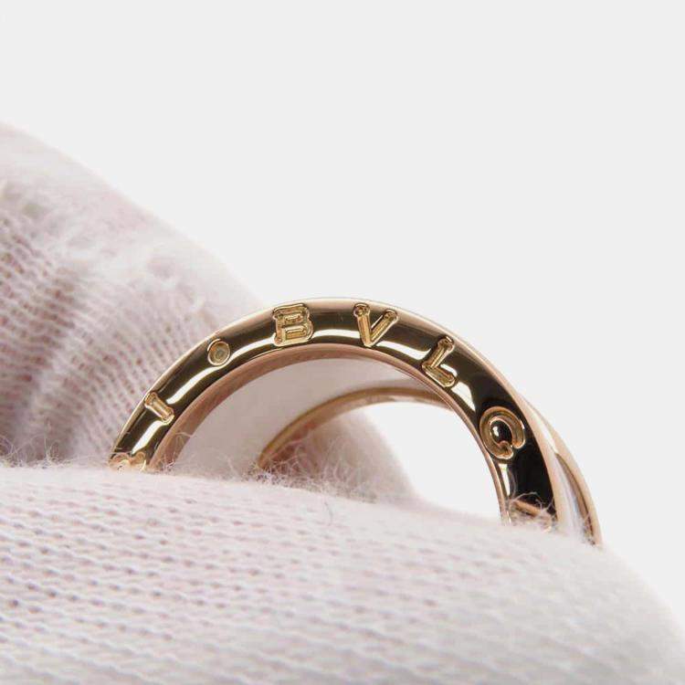 Pre Owned Bvlgari 18K Rose Gold and Ceramic B.Zero1 Band Ring EU 52
