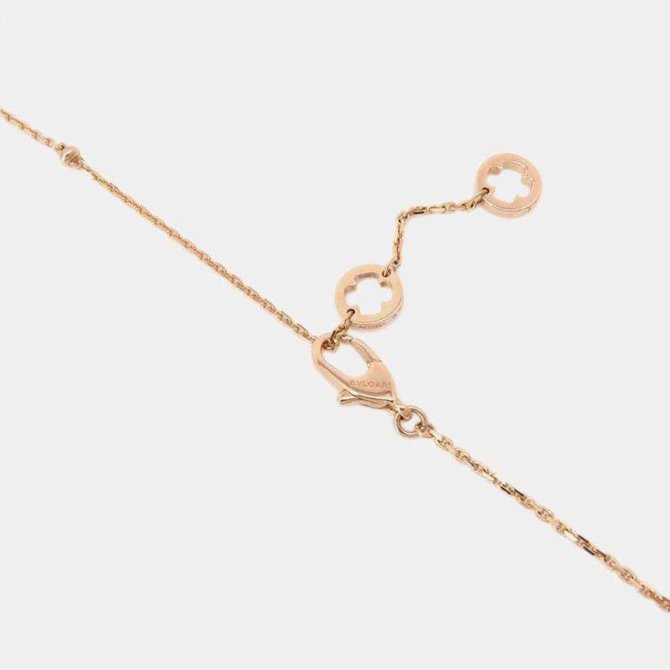 Pre Owned Bvlgari 18K Rose Gold, Diamond Fiorever Necklace