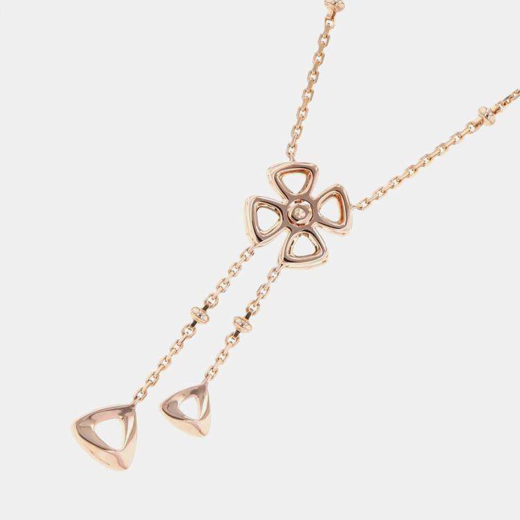 Pre Owned Bvlgari 18K Rose Gold, Diamond Fiorever Necklace