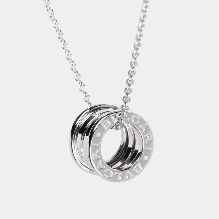 Pre Owned Bvlgari B.Zero1 18k White Gold Pendant Necklace