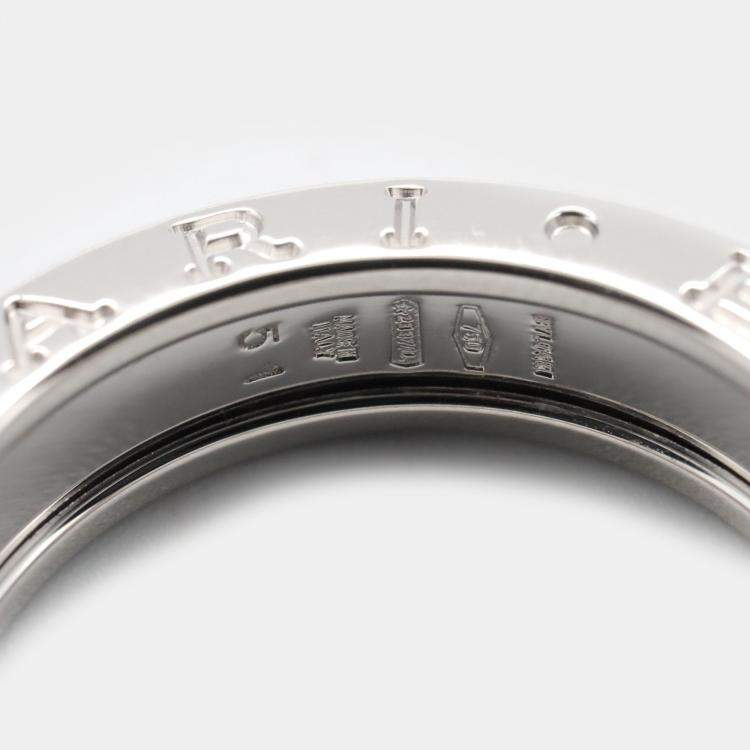 Pre Owned Bvlgari 18K White Gold B.Zero1 Band Ring EU 51
