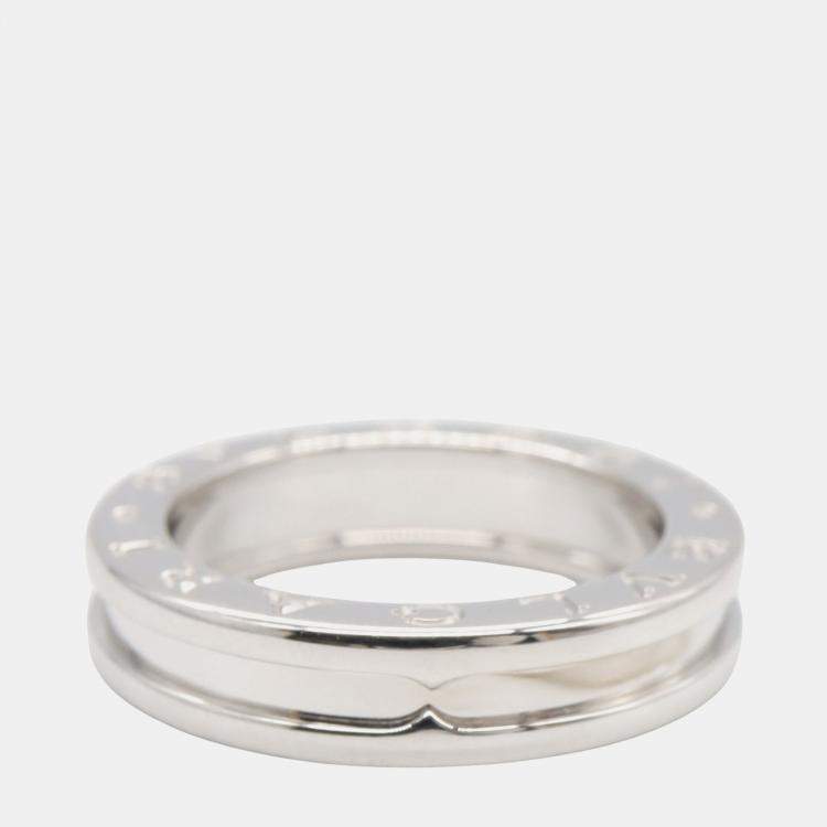Pre Owned Bvlgari 18K White Gold B.Zero1 Band Ring EU 51