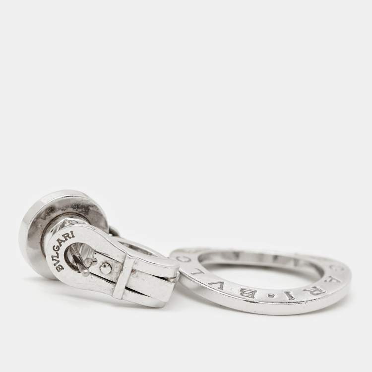 Pre Owned Bvlgari Bvlgari Bvlgari Onyx 18k White Gold Dangle Earrings